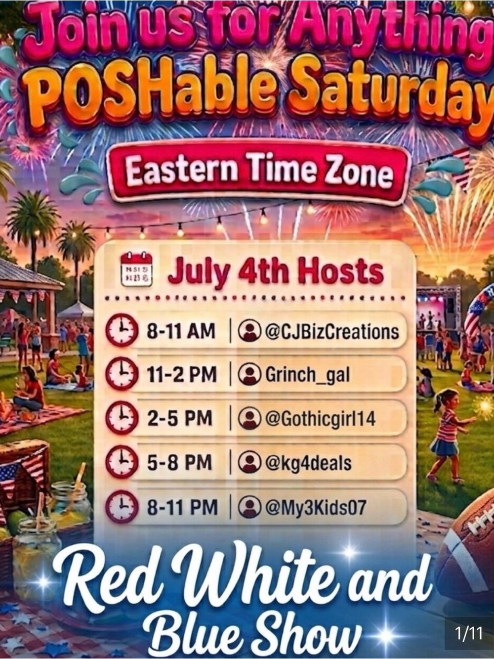 Patriotic Red White and Blue Event Poster - Picture 1 of 1